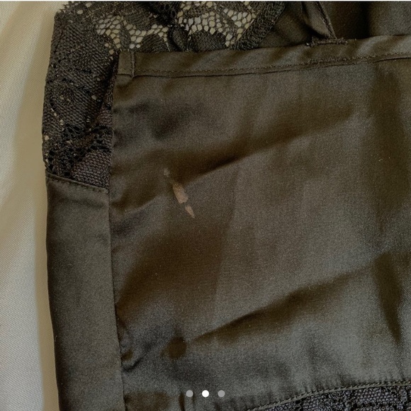 Brandy Melville Satin Silk lace top in black - Picture 2 of 3